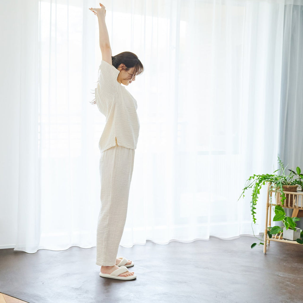 上下セット（半袖Tシャツ：ナチュラル）｜363° - 国産のガーゼ