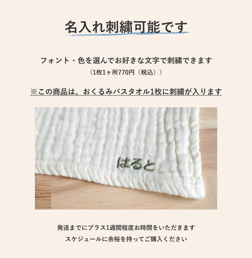 ギフトセット（沐浴ハンカチ4つ・おくるみバスタオル2つ）