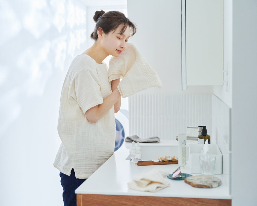 低摩擦スキンケアフェイスタオル