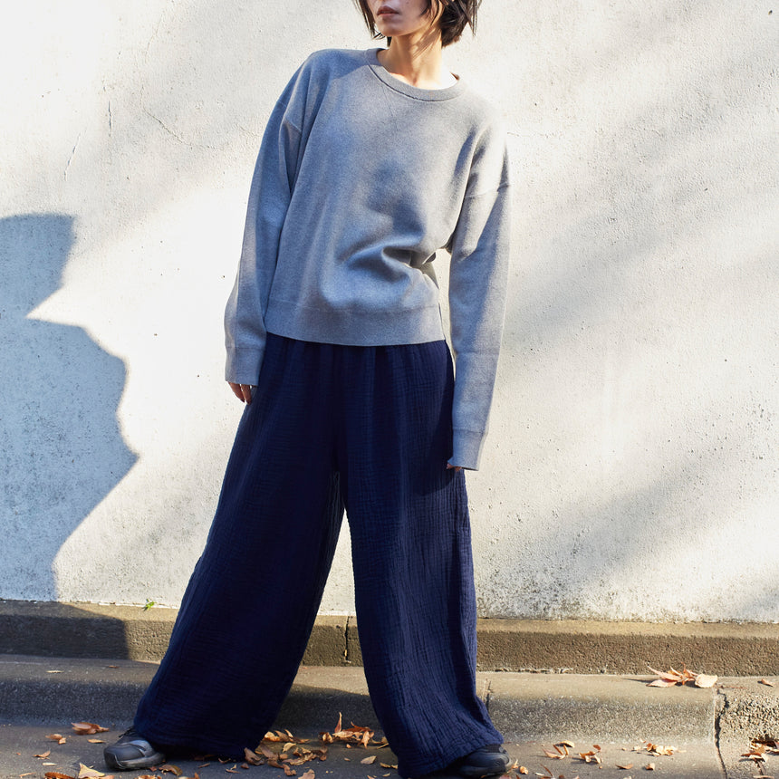 ロングワイドパンツ（3重ガーゼ）