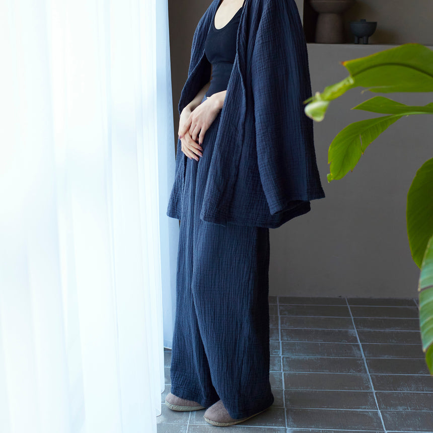 ロングワイドパンツ（3重ガーゼ）