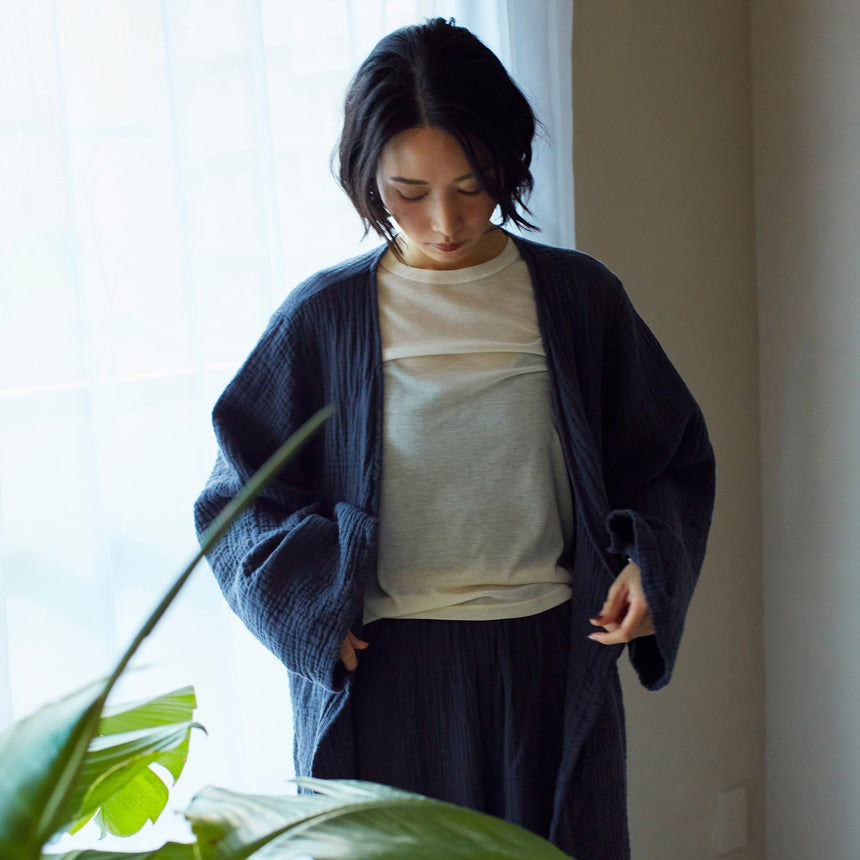 3重ガーゼ｜ロングカーディガン