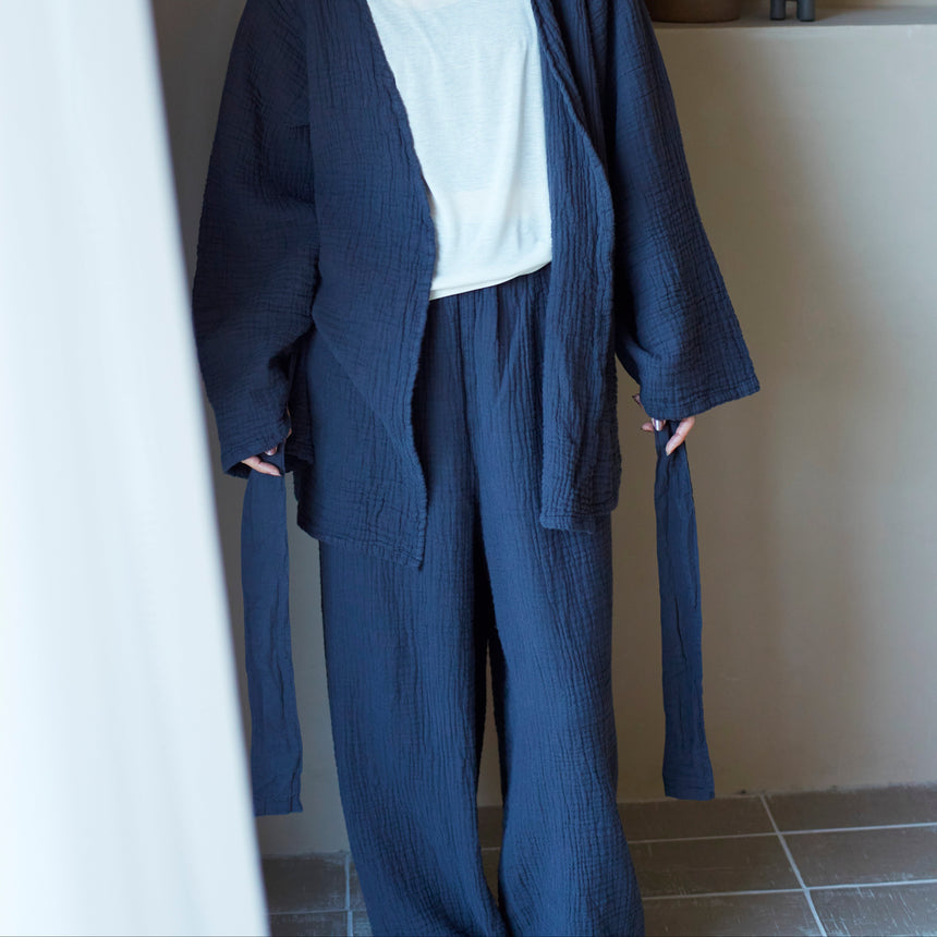 ロングワイドパンツ（3重ガーゼ）