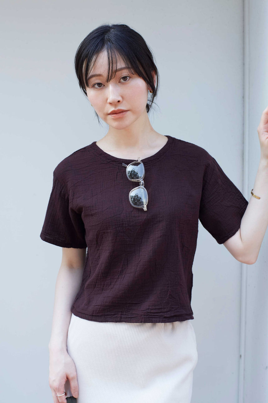 ショート丈半袖Tシャツ
