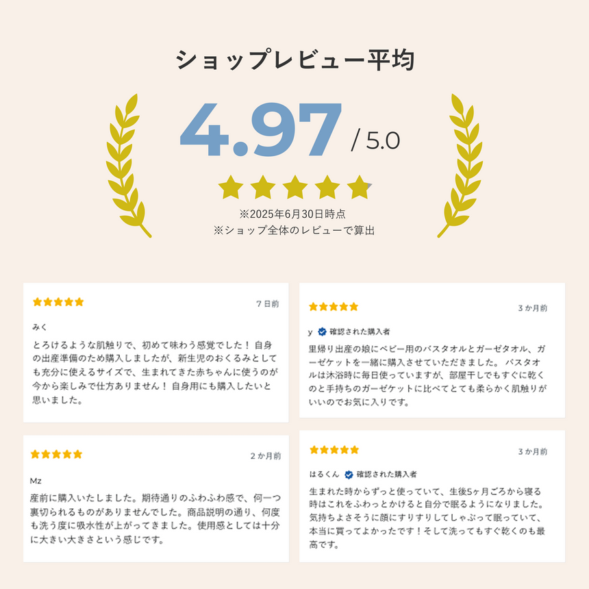 【セット割10%OFF】おくるみバスタオル3枚セット