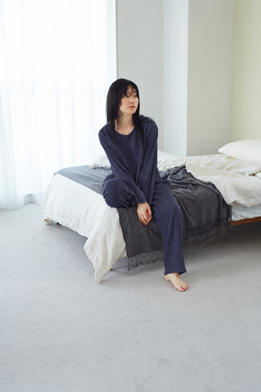 2重ガーゼ長袖Tシャツ