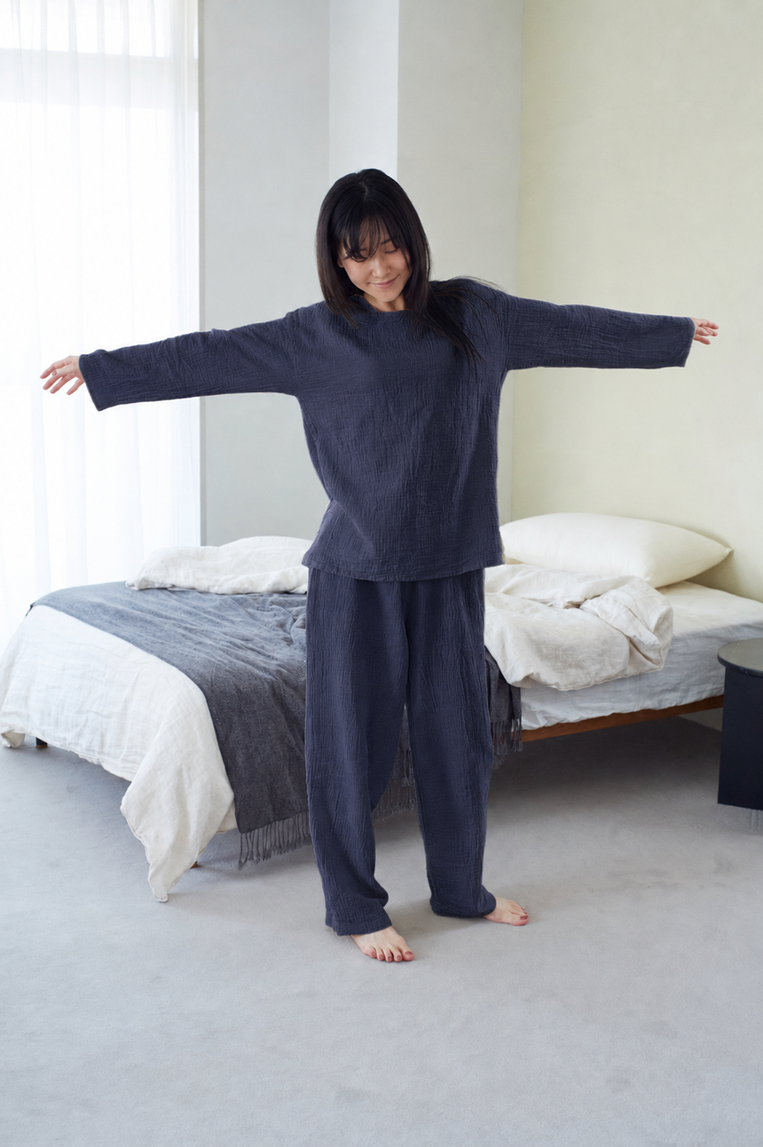 2重ガーゼ長袖Tシャツ