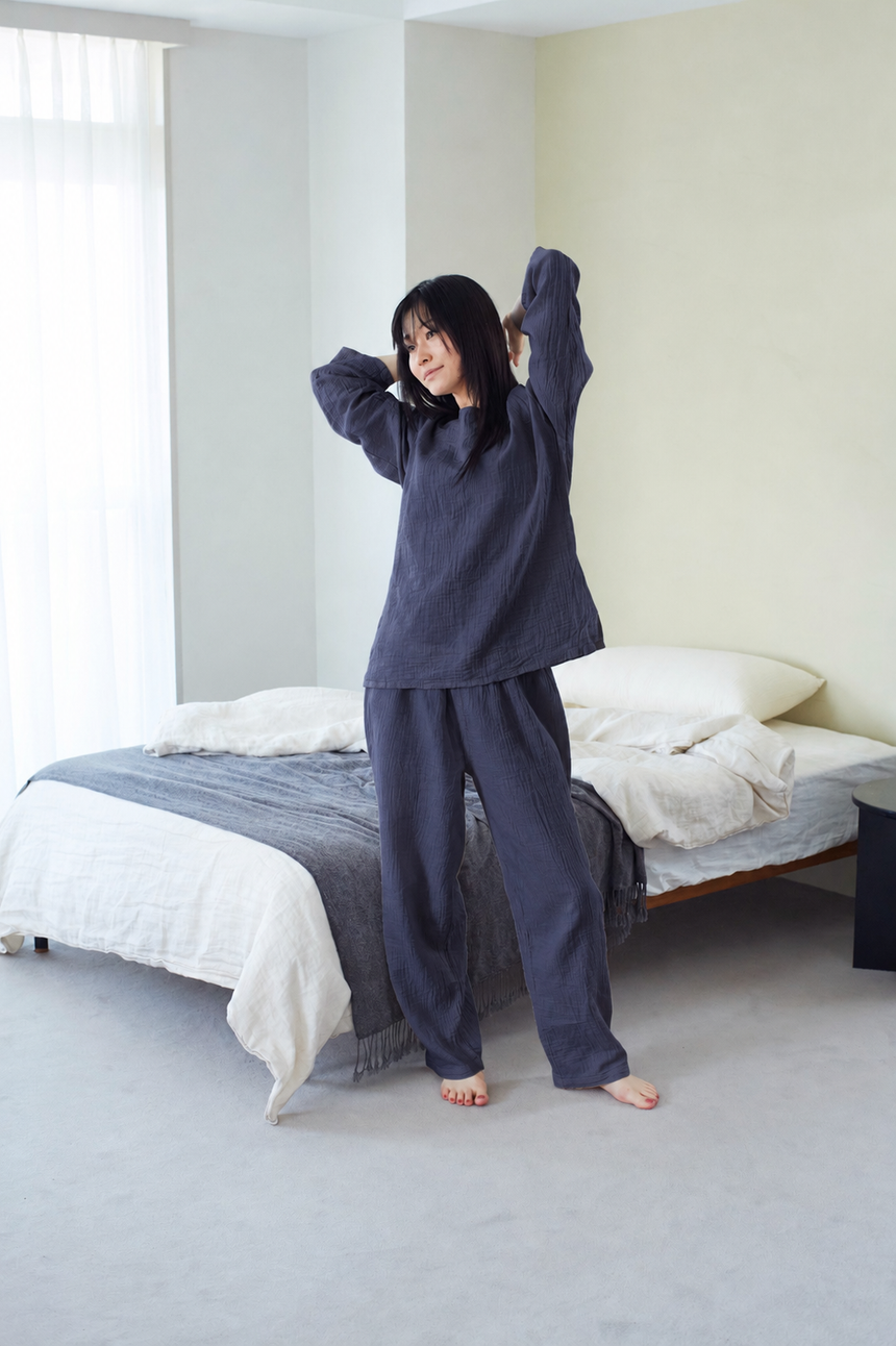 2重ガーゼ長袖Tシャツ