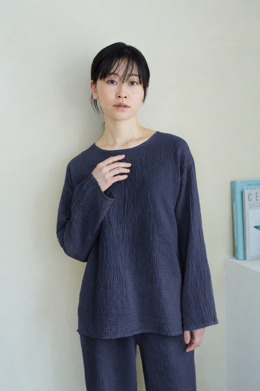 2重ガーゼ長袖Tシャツ