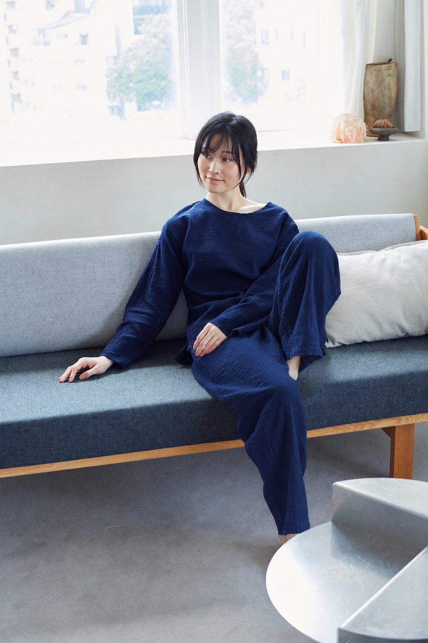 2重ガーゼ長袖Tシャツ