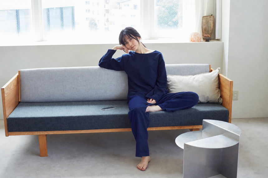 2重ガーゼ長袖Tシャツ