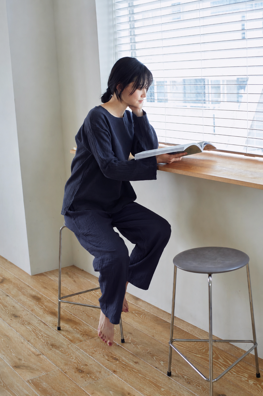 2重ガーゼ長袖Tシャツ