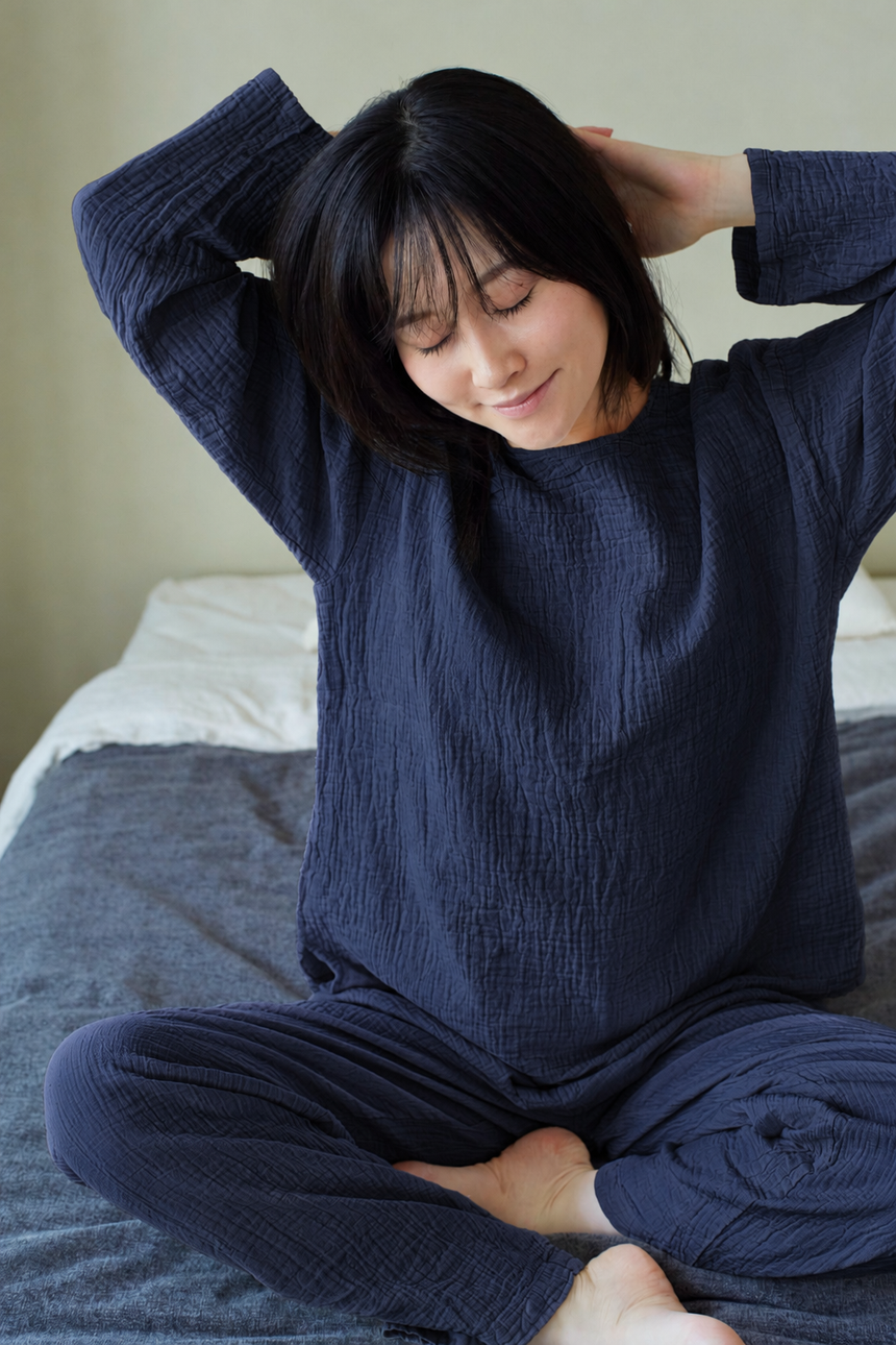 2重ガーゼ長袖Tシャツ