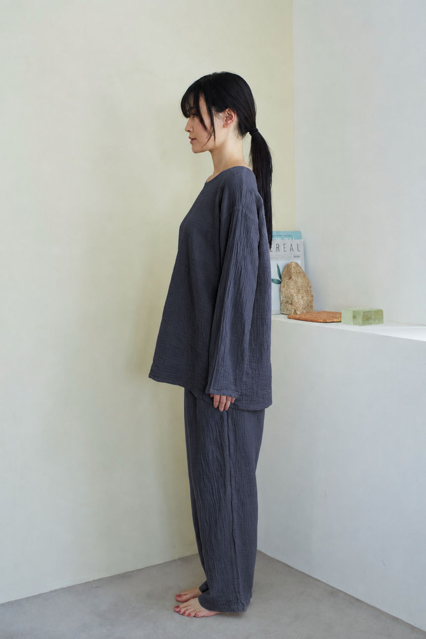 2重ガーゼ長袖Tシャツ