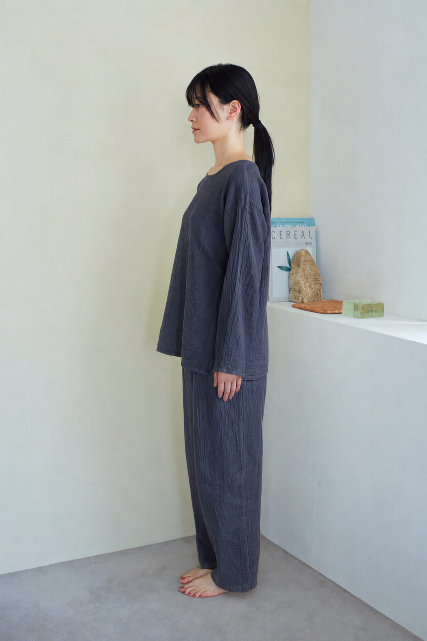 2重ガーゼ長袖Tシャツ