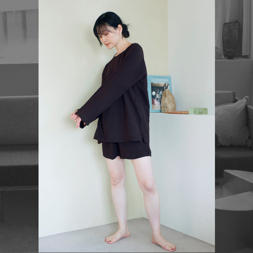 2重ガーゼ長袖Tシャツ